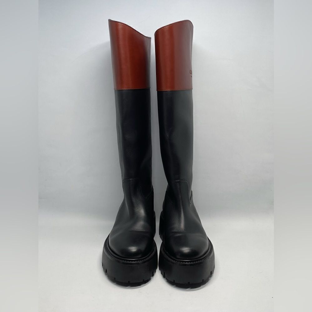 Celine Bulky High boots In Calfskin Black/Brown size 39 - Picture 3 of 13